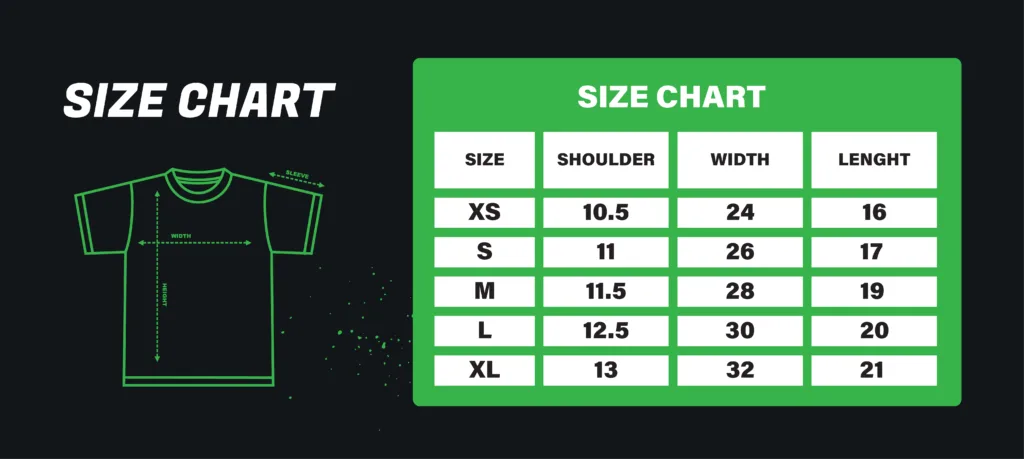 KIDS CUTTING SIZE CHART Palles